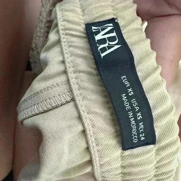 Zara Beige Cargo Joggers Size Extra Small - Picture 9 of 10